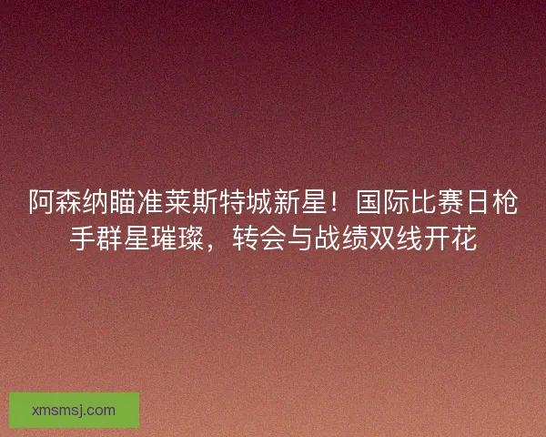 阿森纳瞄准莱斯特城新星！国际比赛日枪手群星璀璨，转会与战绩双线开花