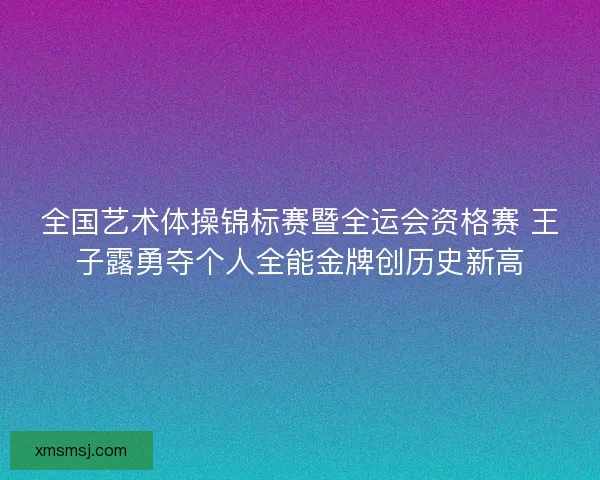 全国艺术体操锦标赛暨全运会资格赛 王子露勇夺个人全能金牌创历史新高
