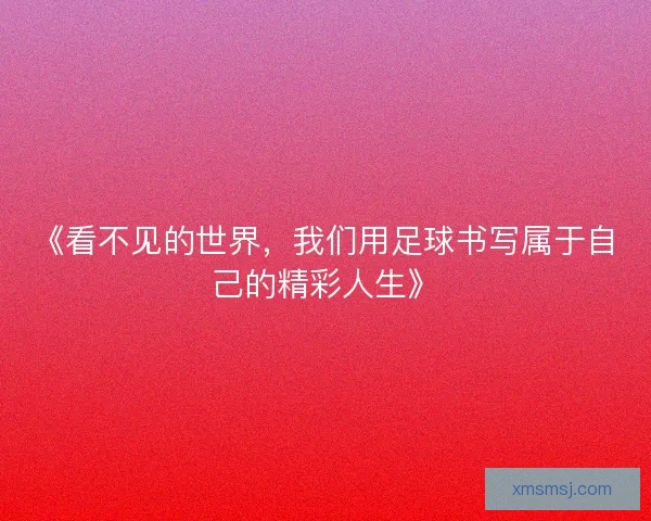 《看不见的世界，我们用足球书写属于自己的精彩人生》