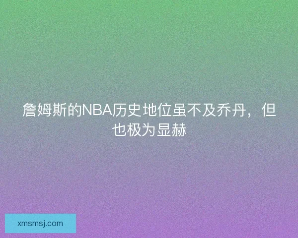 詹姆斯的NBA历史地位虽不及乔丹，但也极为显赫