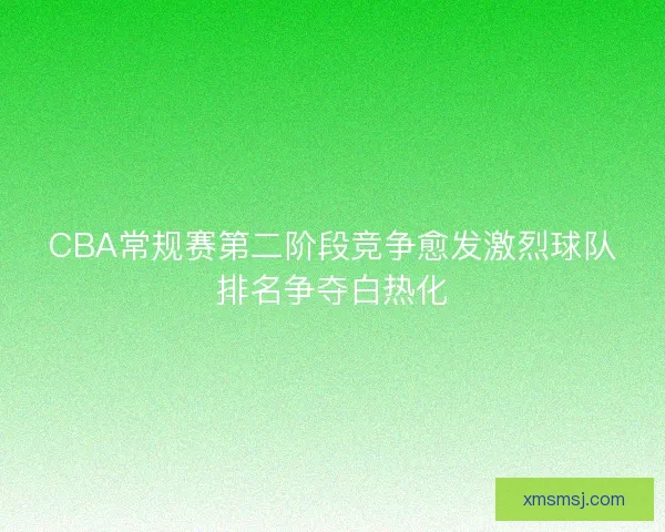 CBA常规赛第二阶段竞争愈发激烈球队排名争夺白热化