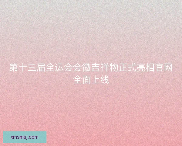 第十三届全运会会徽吉祥物正式亮相官网全面上线